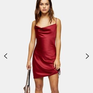 Top Shop Cowl Neck Ruched Dress